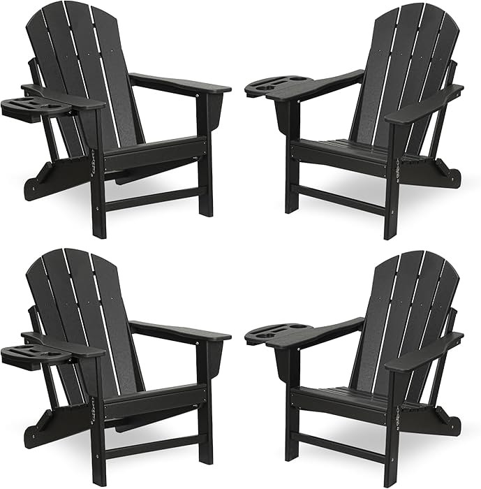FOOWIN Adirondack Chair Set of 4,HDPE Folding Adirondack Chairs All-Weather Resistant Adirondack ... | Amazon (US)