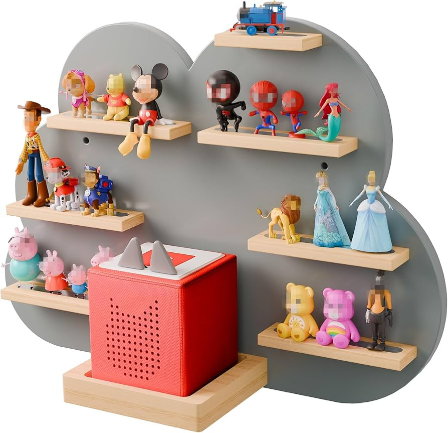 Cloud Tonie Shelf for Toniebox Storage - Unique Floating Magnetic Wall Shelf for 16-26 Tonie Figu... | Amazon (US)