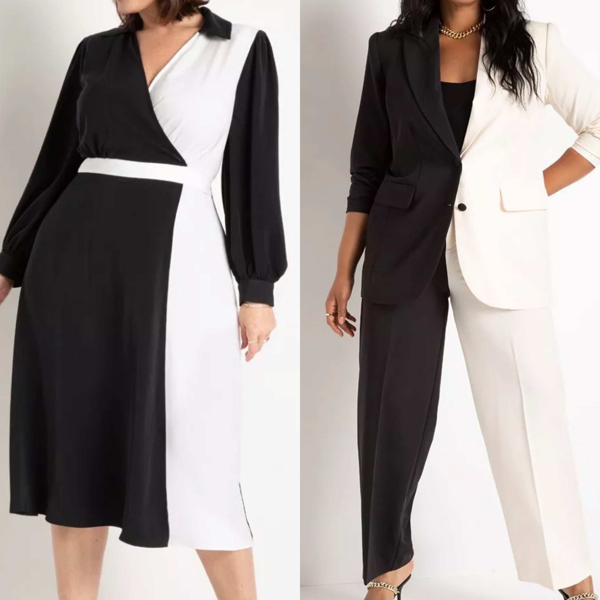 Black & white dress or suit? #suit #blackandwhite #dress 

#LTKFind #LTKcurves #LTKworkwear