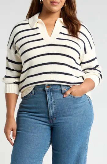 Madewell Dedham Stripe Polo Sweater | Nordstrom | Nordstrom