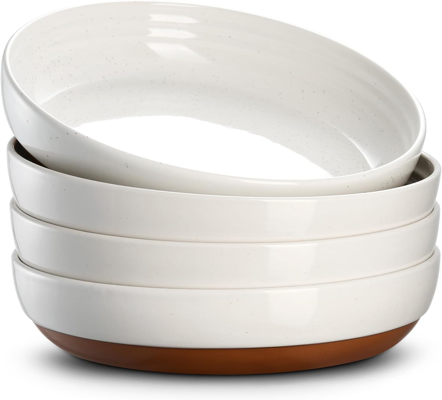 DOWAN 8.5" Moon-White Sesame Glaze Pasta, Salad & Soup Serving Bowls Set of 4, Large Porcelain Ce... | Amazon (US)