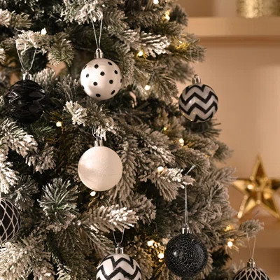 Halloween Ornaments Tree Decorations, 30ct Black and White Shatterproof Christmas Ball Ornaments Set, Boho Modern Decorative Hanging Ornament Bulk for | Wayfair North America
