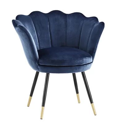 Gracey Barrel Chair Mercer41 Fabric: Navy Blue Velvet | Wayfair North America