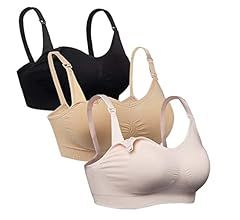 iloveSIA 3PACK Womens Full Bust Nursing Bra Seamless Maternity Bra | Amazon (US)