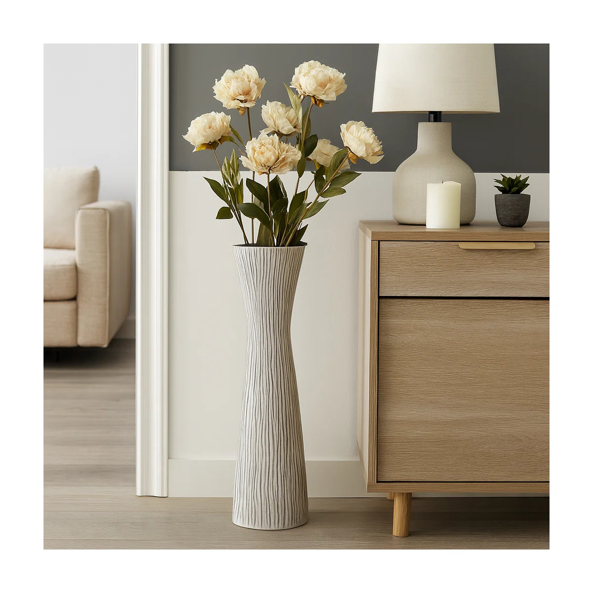 Elegant Ceramic Floor Vase for Corner Styling - Decorative Tall Flower Vase Accent for Entryway T... | Wayfair North America