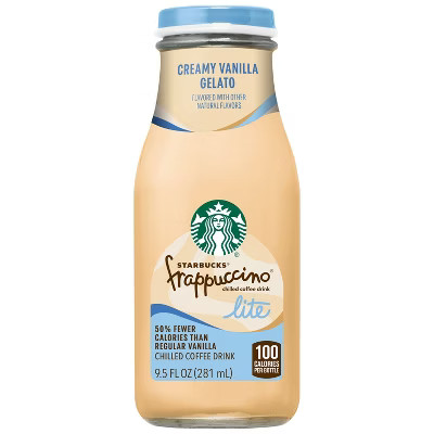 Starbucks Frappuccino Lite Creamy Vanilla Gelato Chilled Coffee Drink - 9.5 fl oz Glass Bottle | Target
