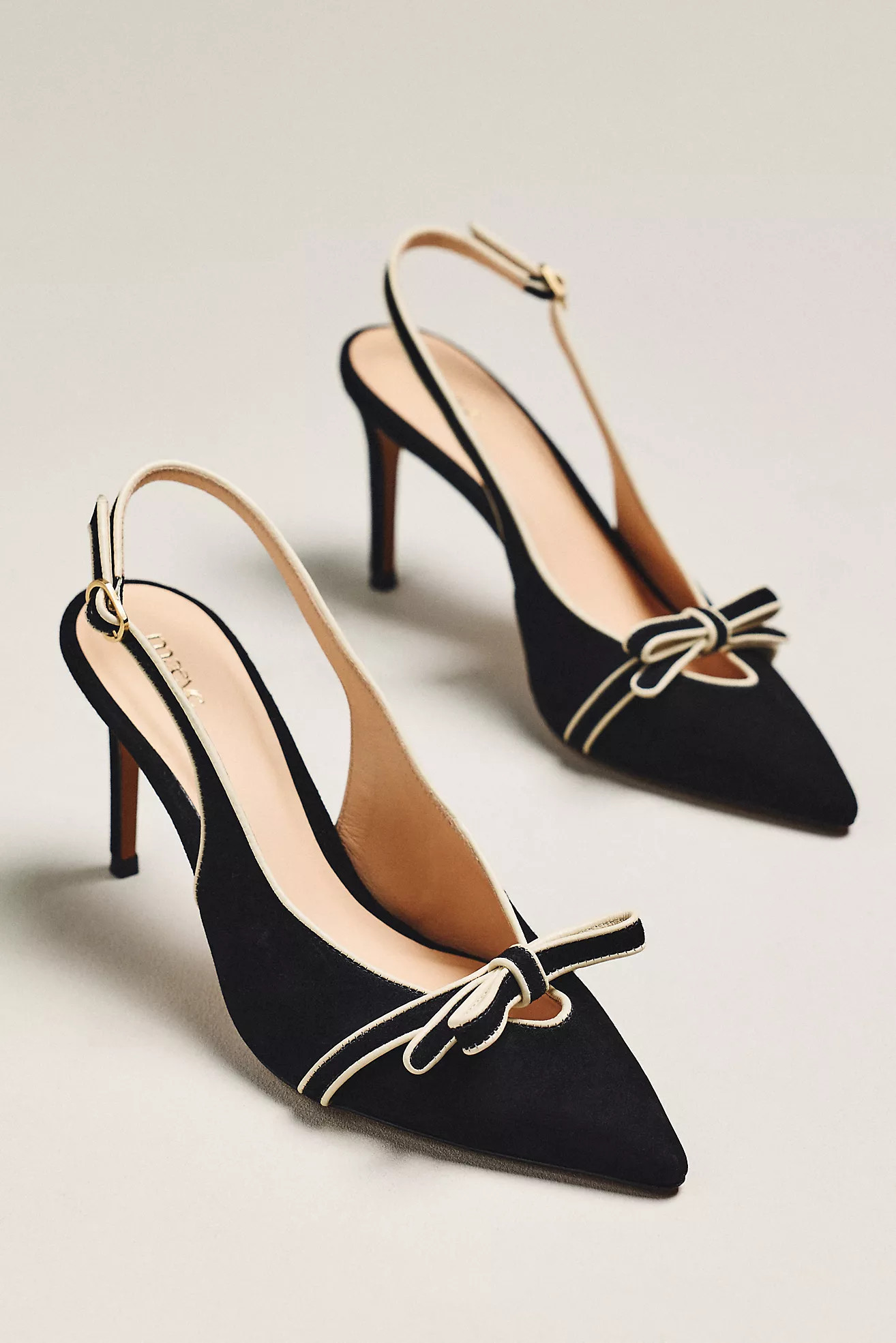 Maeve Bow Pointed-Toe Slingback Heels | Anthropologie (US)