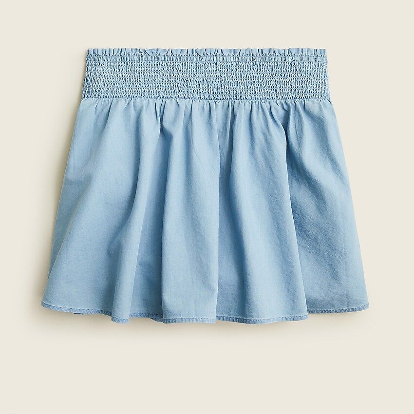Girls' smocked-waist chambray skirt | J.Crew US