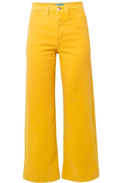 M.i.h Jeans - Caron Cropped High-rise Wide-leg Jeans - Marigold | NET-A-PORTER (US)