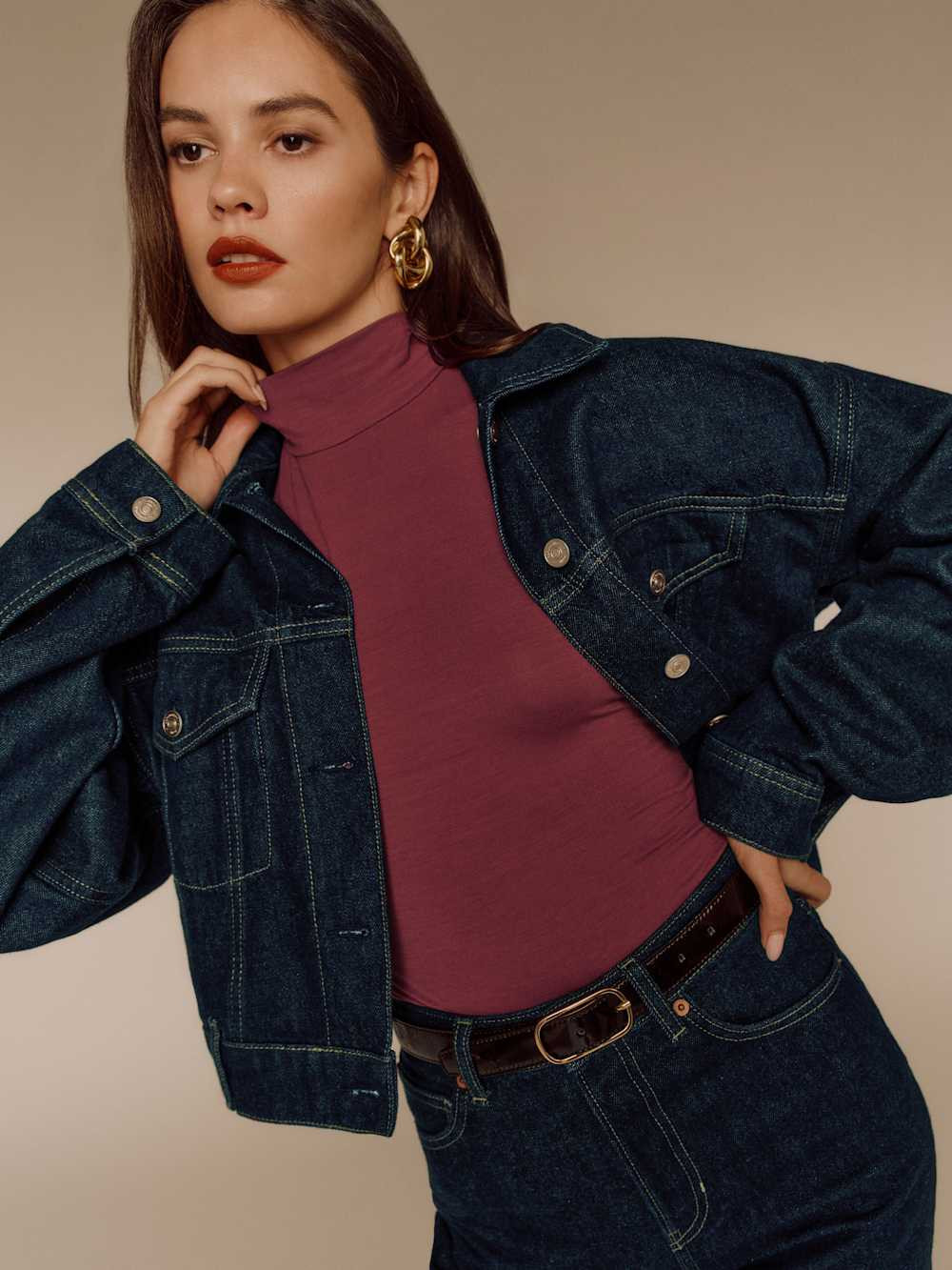 Jori Cropped Denim Jacket | Reformation (Global)