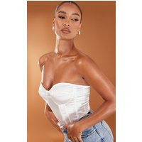 White Satin Corset | PrettyLittleThing UK
