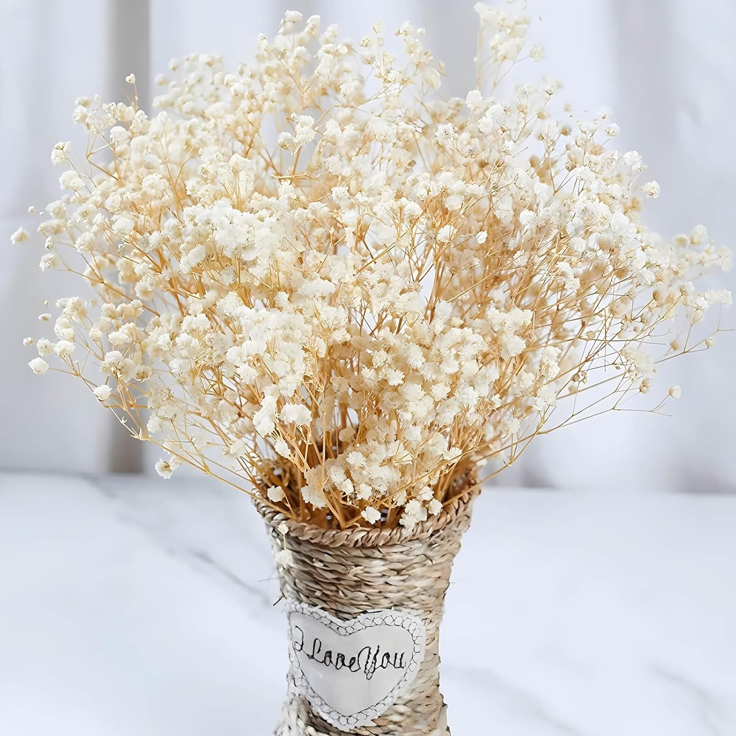 2000+ Dried Babys Breath Flowers Bulk - 17" Ivory White Dried Flower Bouquet, Real Natural Gypsop... | Amazon (US)