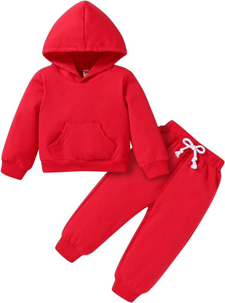 Happy Town Toddler Fall Outfits for Girl Boy Long Sleeve Hoodie Top and Long Sweatpants Set Toddl... | Amazon (US)