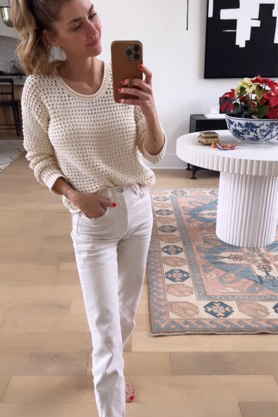 Ootd cream on cream outfit 
