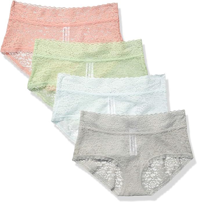 Amazon Essentials Women's 4-Pack Lace Stretch Hipster Panty | Amazon (US)