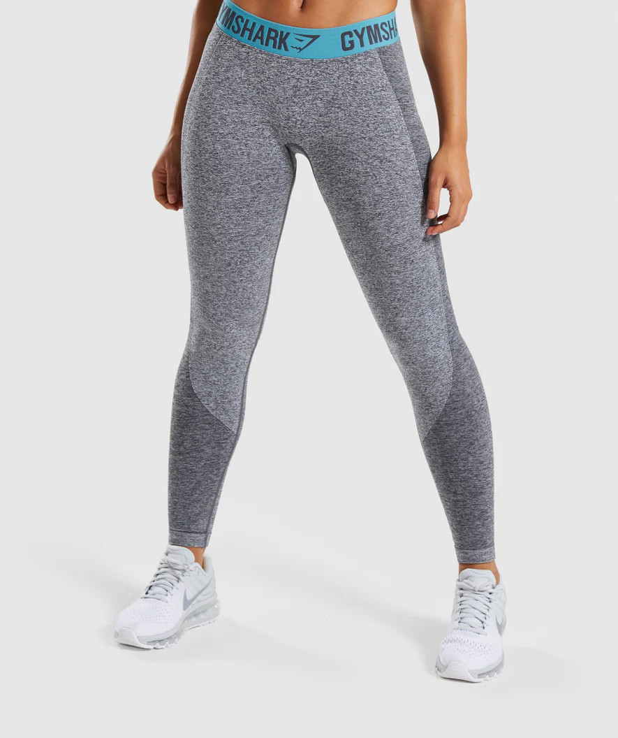 Gymshark Flex Leggings - Charcoal Marl/Dusky Teal | Gymshark (Global)