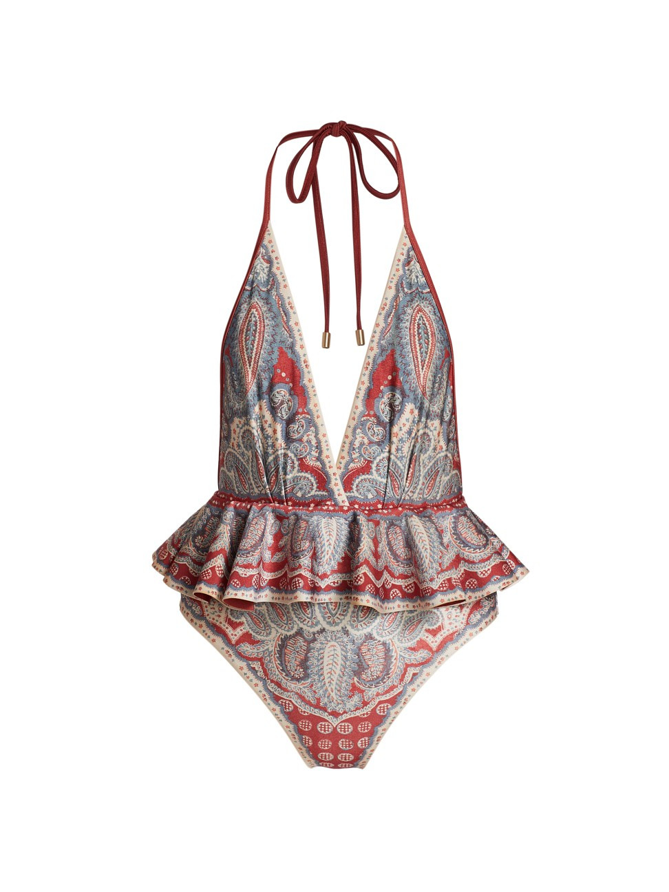 Women's Vitali Paisley Ruffle One-Piece Swimsuit - Indigo Ruby Paisley - Size 2 - Indigo Ruby Paisle | Saks Fifth Avenue