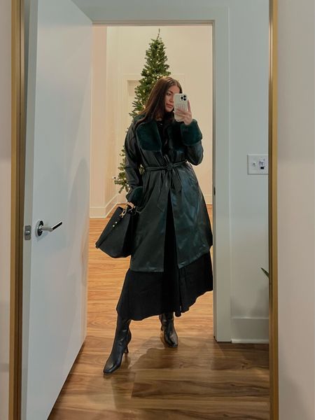 Coat: Blank NYC Size M (sold out) tagged other options 
Dress: Commense Size M