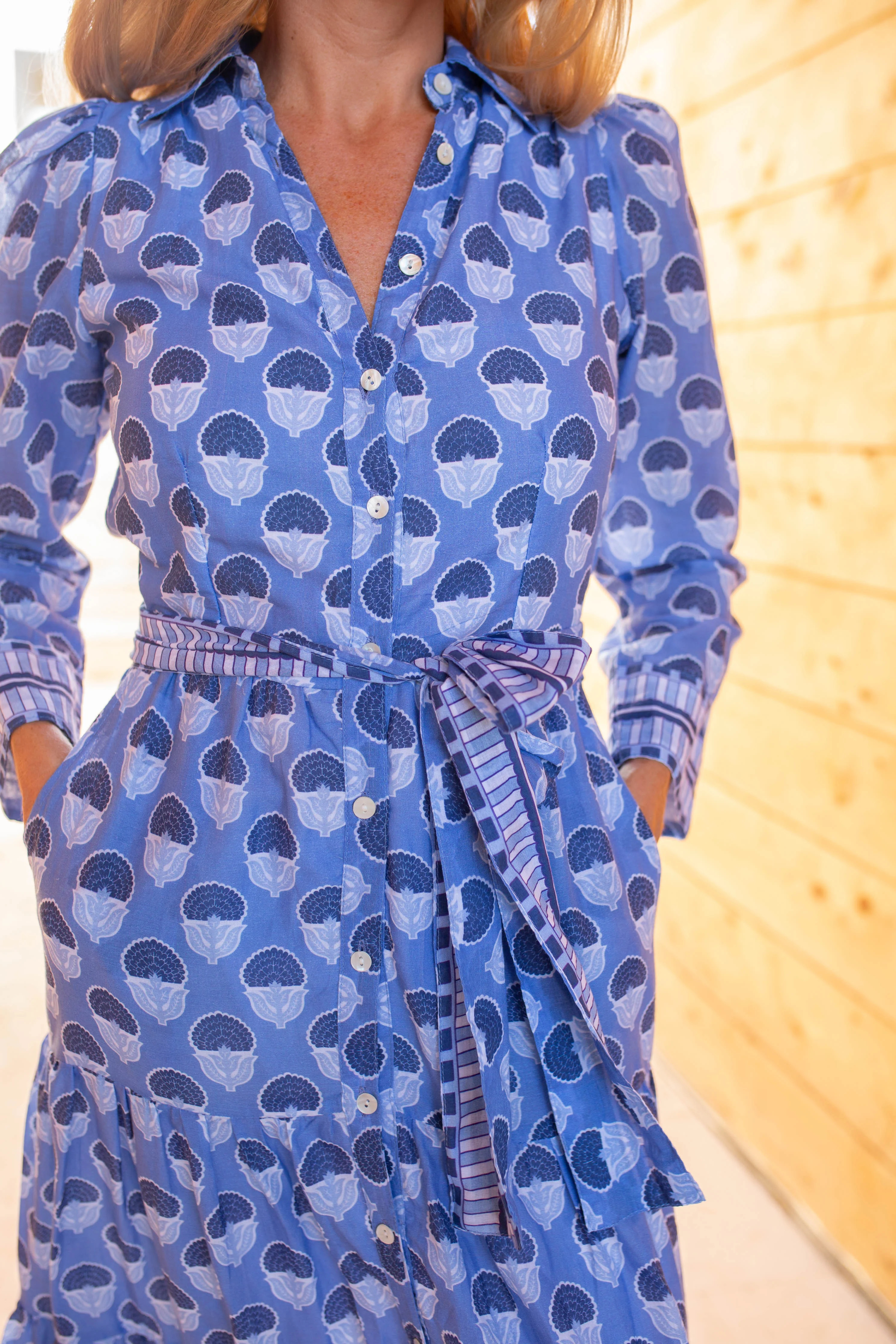 Flounce Shirt Dress Indian Flower | Marea