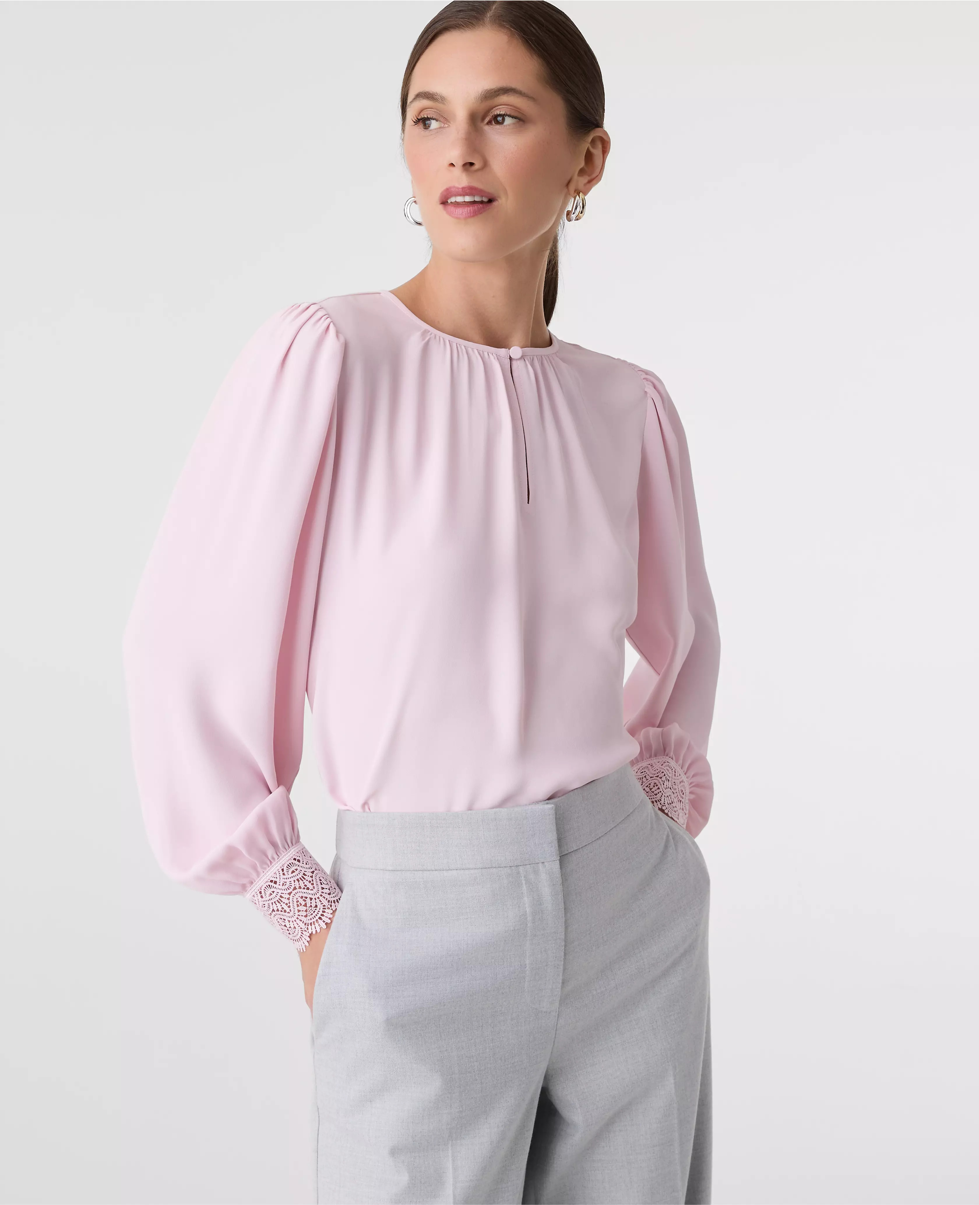 Lace Trim Blouse | Ann Taylor
