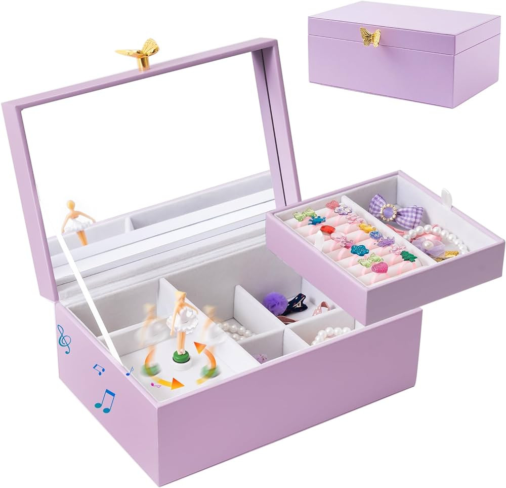 ProCase Girls Musical Jewelry Box with Spinning Ballerina, Kids Jewelry Boxes Storage, Ballerina ... | Amazon (US)
