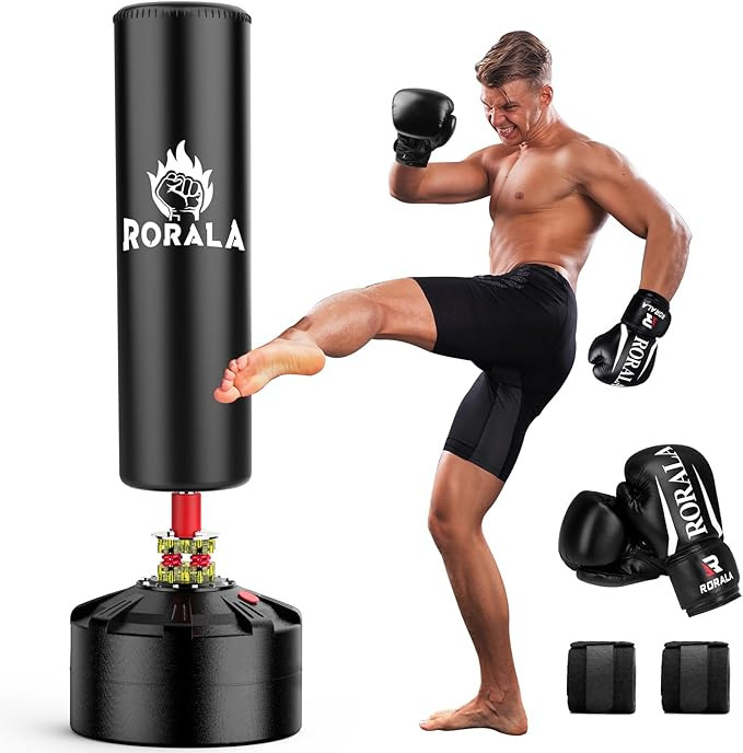 Punching Bag with Boxing Gloves, Freestanding Heavy Bag for Adult Kids, Men Standing Kickboxing B... | Amazon (US)