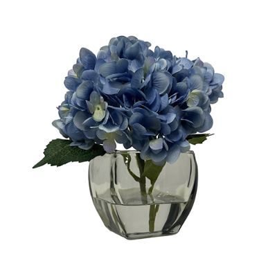 Light Blue Hydrangea in Glass Cube | Frontgate | Frontgate