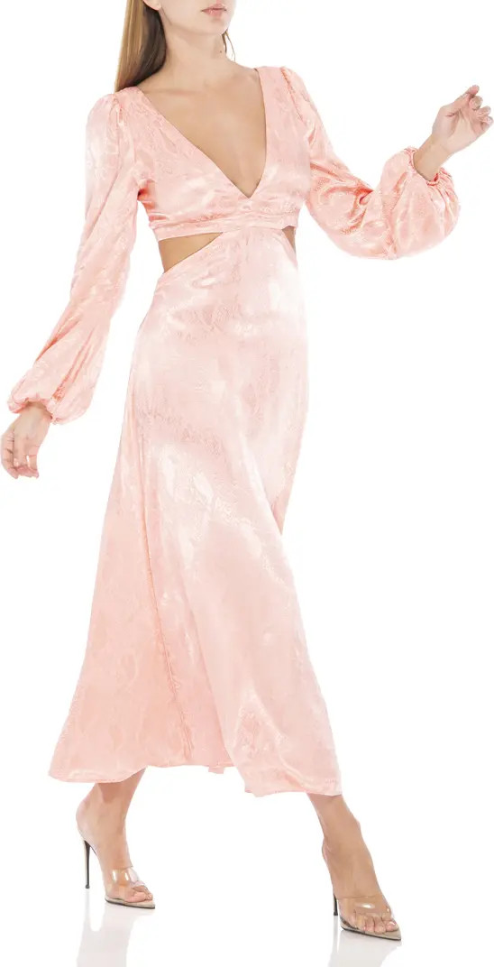AFRM Norton Snake Print Satin Long Sleeve Dress | Nordstrom | Nordstrom
