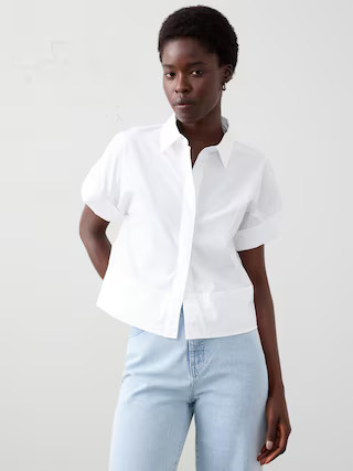 Boxy Poplin Shirt | Banana Republic Factory