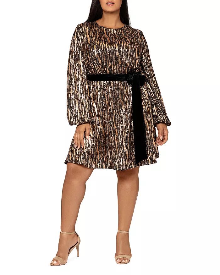 Sequin Tiger Print Belted Dress | Bloomingdale's (US)