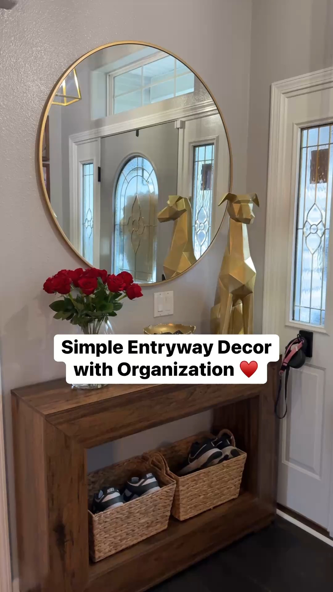 These gold dog statues are some of my favorite purchases ever!  This entryway table is perfect for staying organized, even in a small space - this mirror makes a great statement while also making the space feel bigger!

#LTKHome #LTKStyleTip #LTKWatchNow