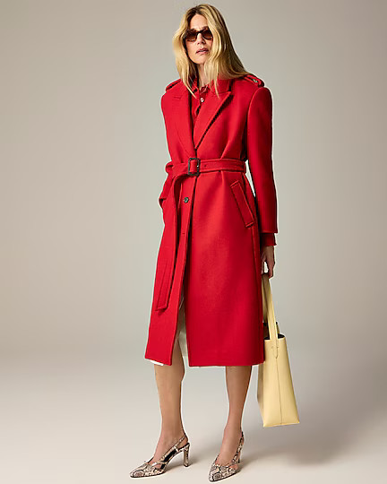 Wrap trench coat in Italian double-faced wool blend | J. Crew US