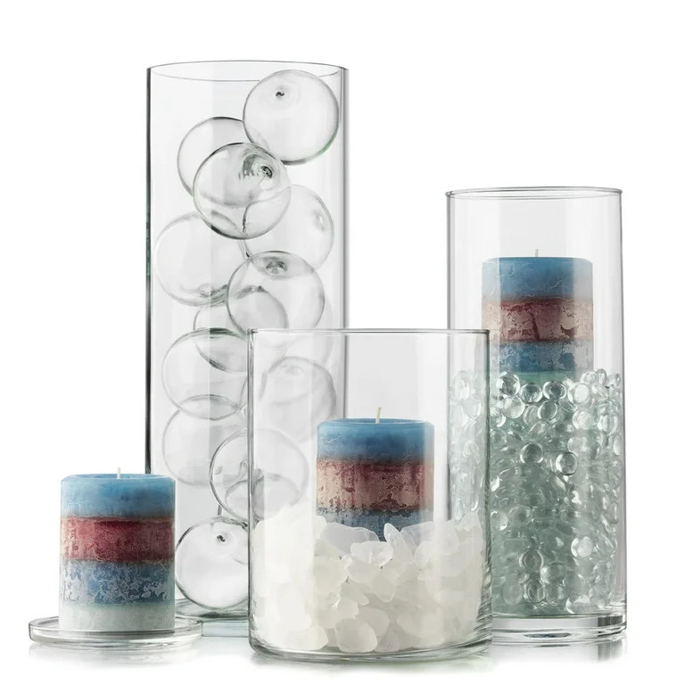 Libbey 9.5-Inch Clear Glass Cylinder Vase for Floral Arrangements | Walmart (US)