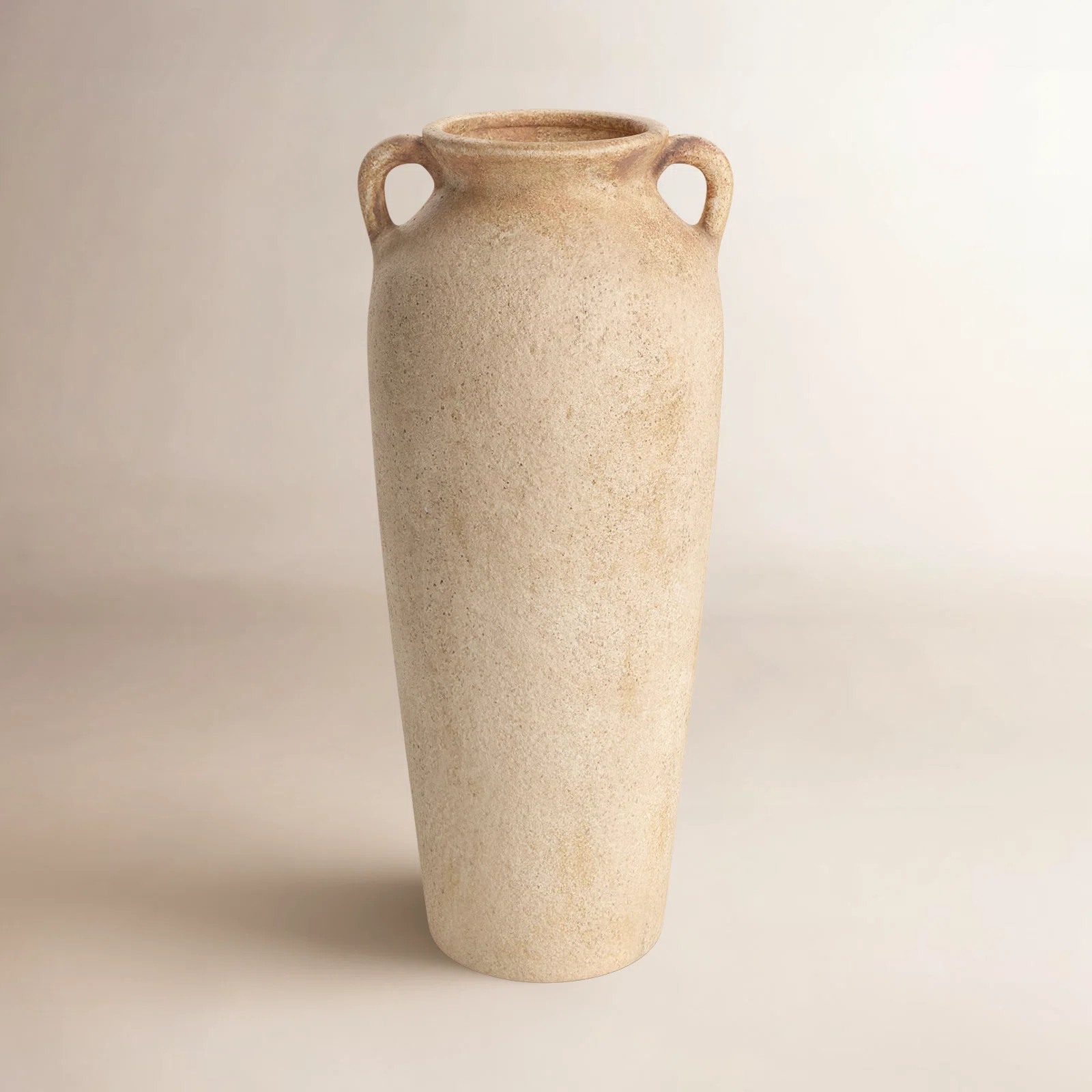 Brera Ceramic Antique Style Textured Vase With Shadings And Handles | Wayfair North America