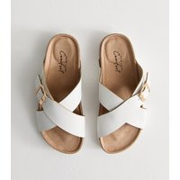 Women's Wide Fit White Buckled Strap Sandals New Look | New Look (UK)