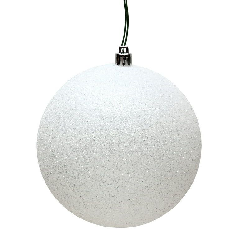 Vickerman 8" White Glitter Ball Ornament - Walmart.com | Walmart (US)