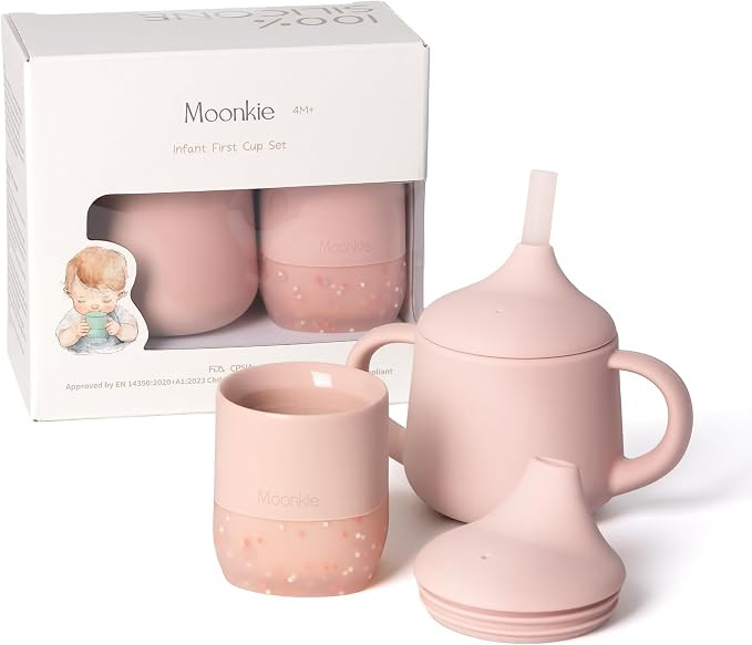 Moonkie Baby Training Cup & Sippy Cup Set | 4 Months+ | Baby-Led Weaning Essential | Gift for Inf... | Amazon (US)