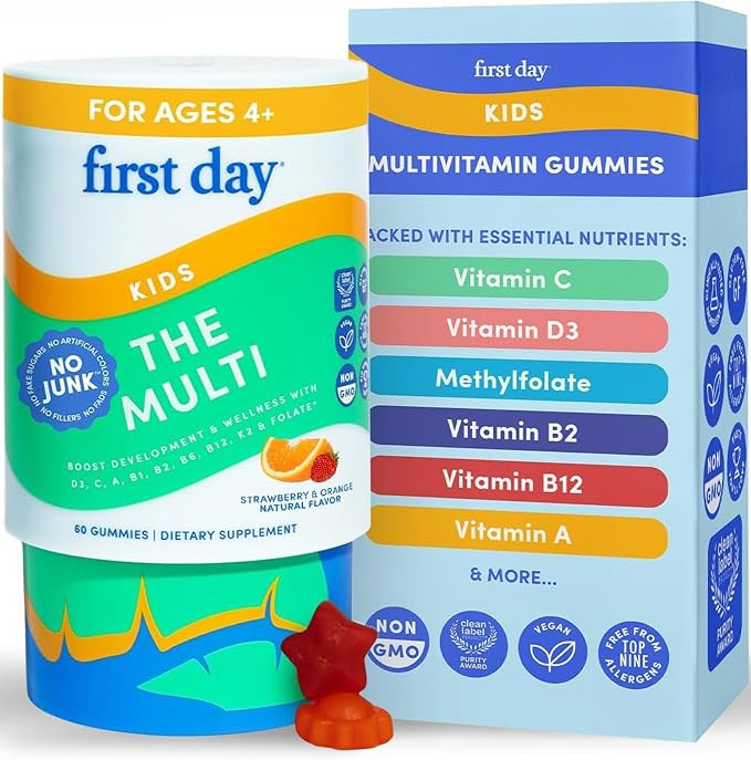 First Day Kids Multivitamin Gummies with Organic Fruit & Veggie Blend,60 ct | Amazon (US)