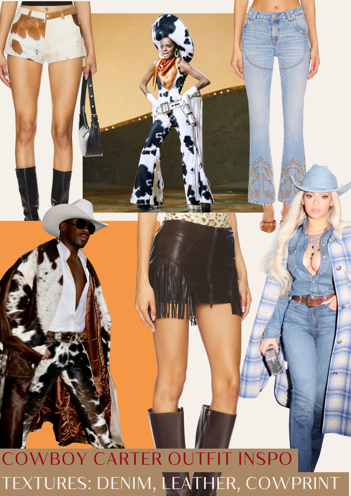 Shop Cowboy Carter concert outfit inspo: denim, leather, cowprint and fringe! 

 #LTKFestival #LTKFindsUnder100 #LTKStyleTip