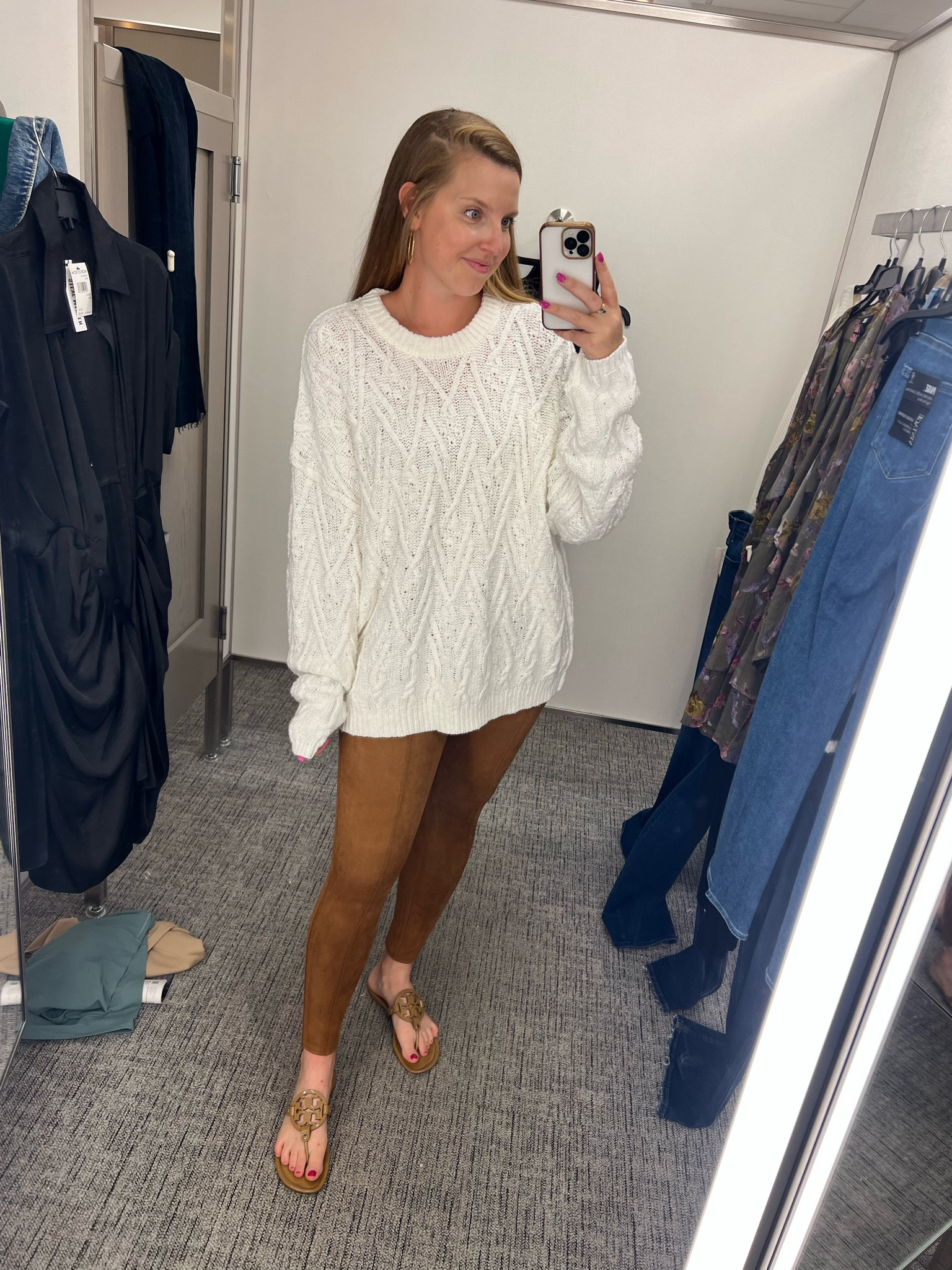 Oversized sweater and suede leggings. The perfect fall outfit. Size down in the sweater for the best oversized fit and I sized up in the leggings  

#LTKSeasonal #LTKBacktoSchool #LTKxNSale