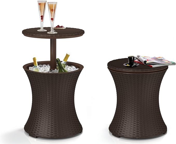 Keter Pacific Cool Bar Outdoor Patio Furniture and Hot Tub Side Table with 7.5 Gallon Beer and Wi... | Amazon (US)