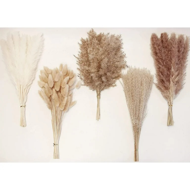 Sanmadrola 110 Pcs Dried Pampas Grass 17'' Natural Boho Pampas Grass Farmhouse Decor Pampas Grass... | Walmart (US)
