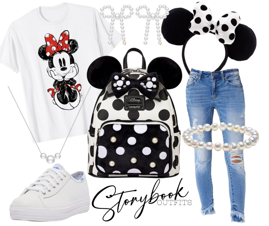 Minnie called… she wants her outfit back!
This black-and-white polka-dot moment is such a classic park day vibe. 
The pearl accents, the bow-topped Loungefly, the cutest Minnie sketch tee — it’s giving sweet, stylish, and totally picture-perfect for photos with Minnie!
Pair it with comfy sneakers and you’re ready for popcorn, characters, and every magical moment in between! 

 #LTKStyleTip #LTKTravel