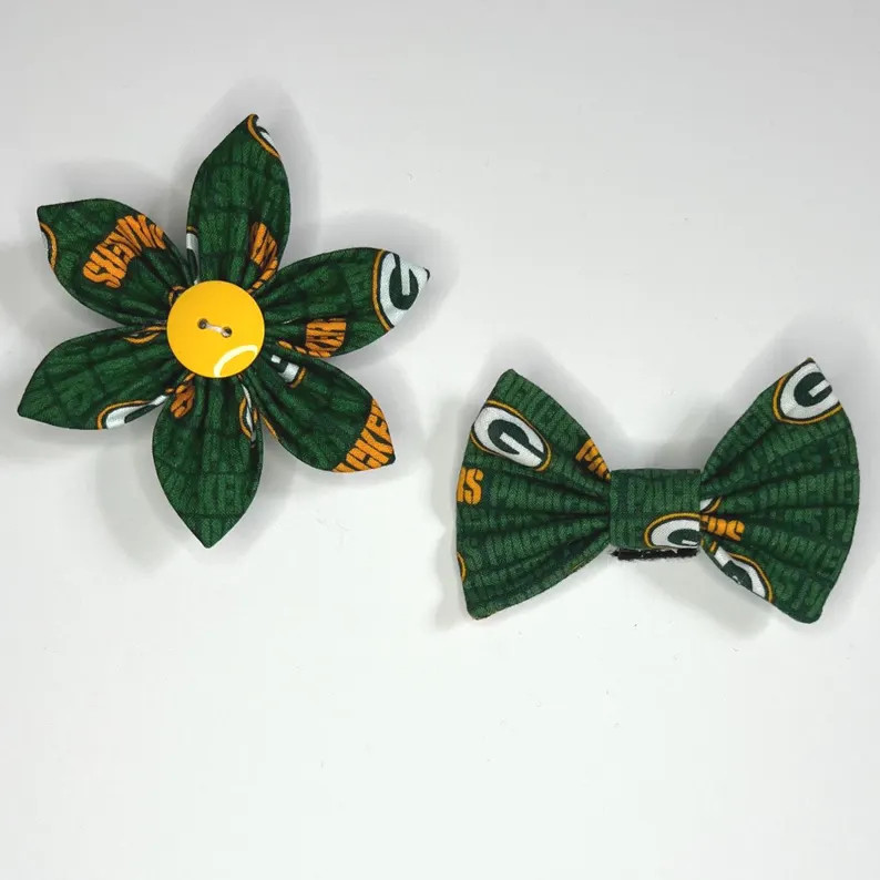 Green Bay Packers Fabric Collar Flower or Bow Tie for Dog // Cat // Puppy // NFL // Football // G... | Etsy (US)