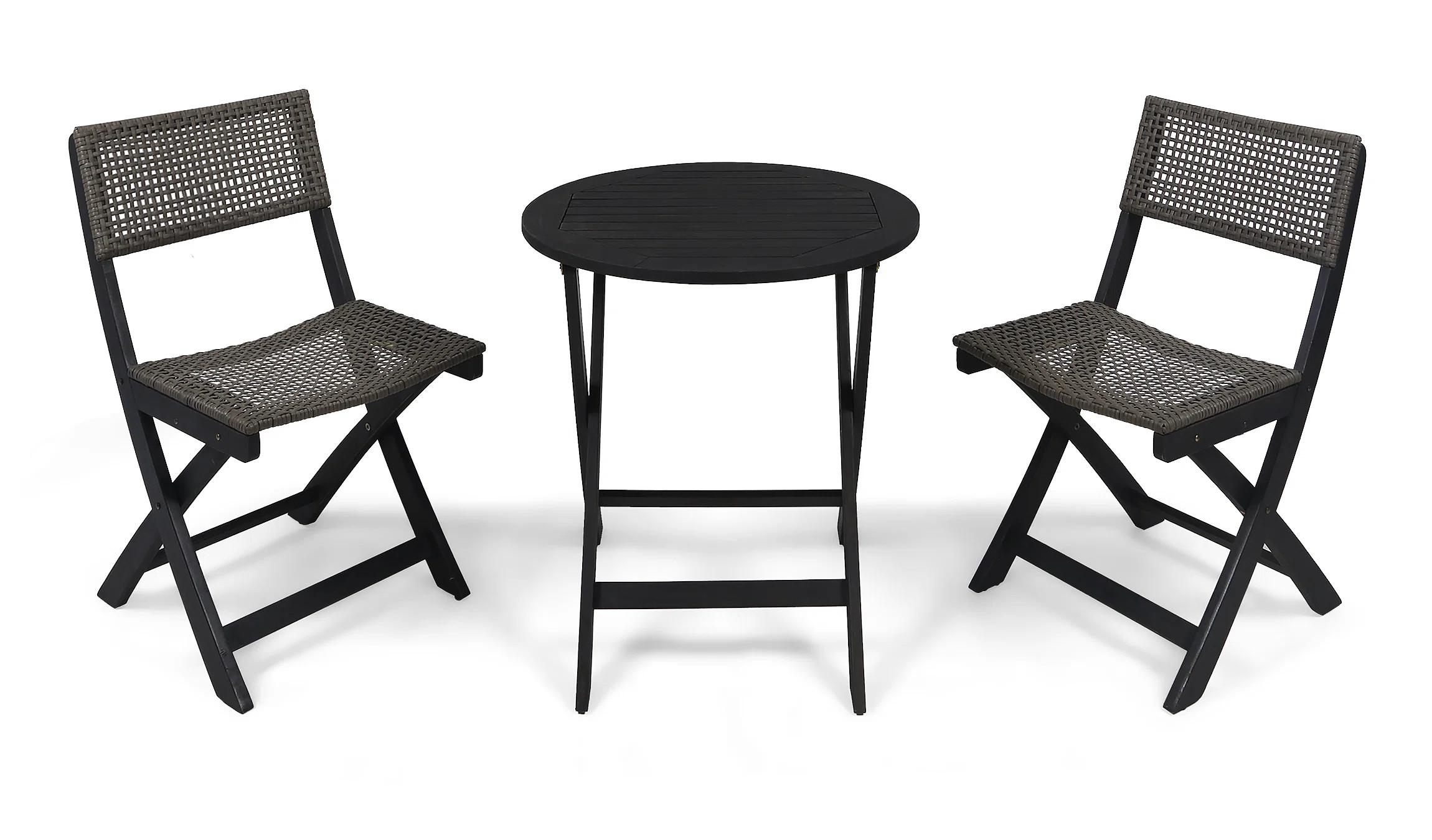 Philo Outdoor Wicker Foldable 3 Piece Bistro Set | Wayfair North America