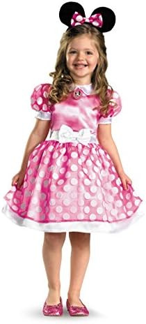 Disney Minnie Mouse Pink Dress Costume for Girls, Official Disney Costume, Todder Size Medium (3T... | Amazon (US)