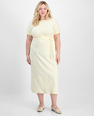 Trendy Plus Size Primavera Tie-Waist Dress | Macy's