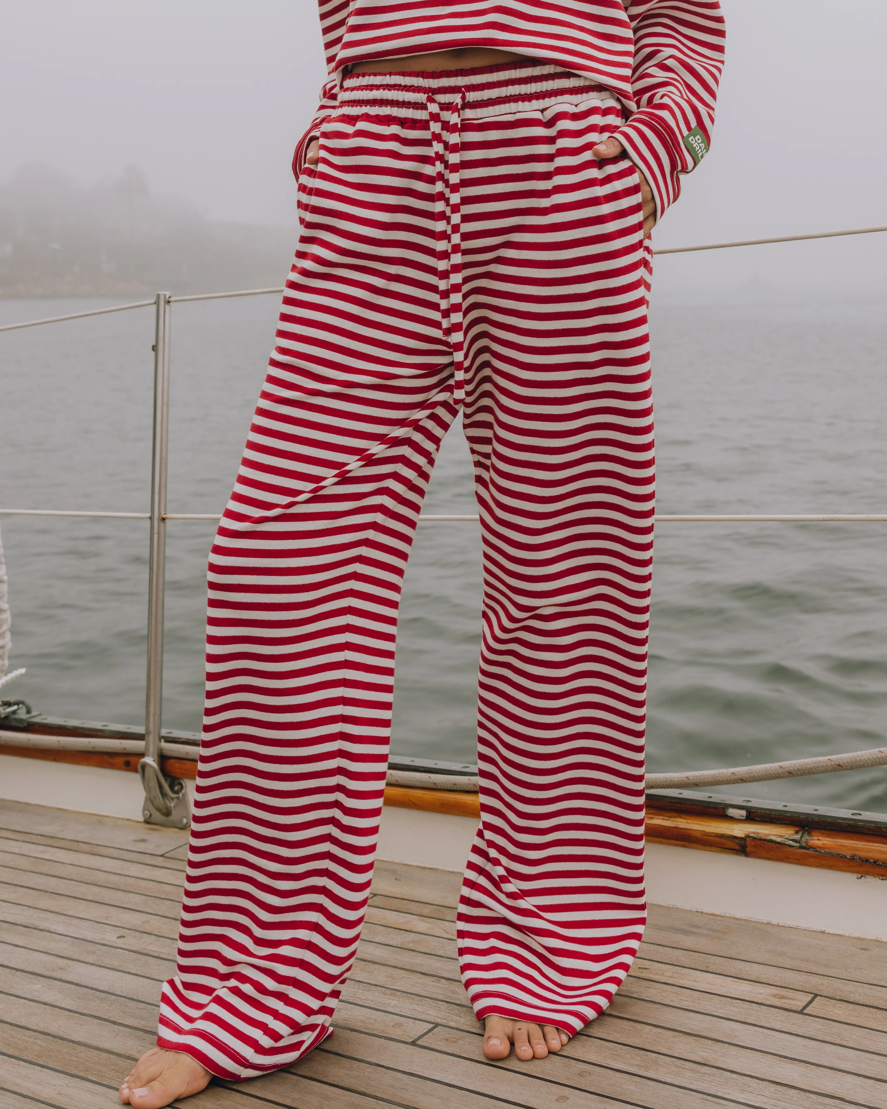 Striped Cotton Pants - Red + Cream Stripe | Daily Drills