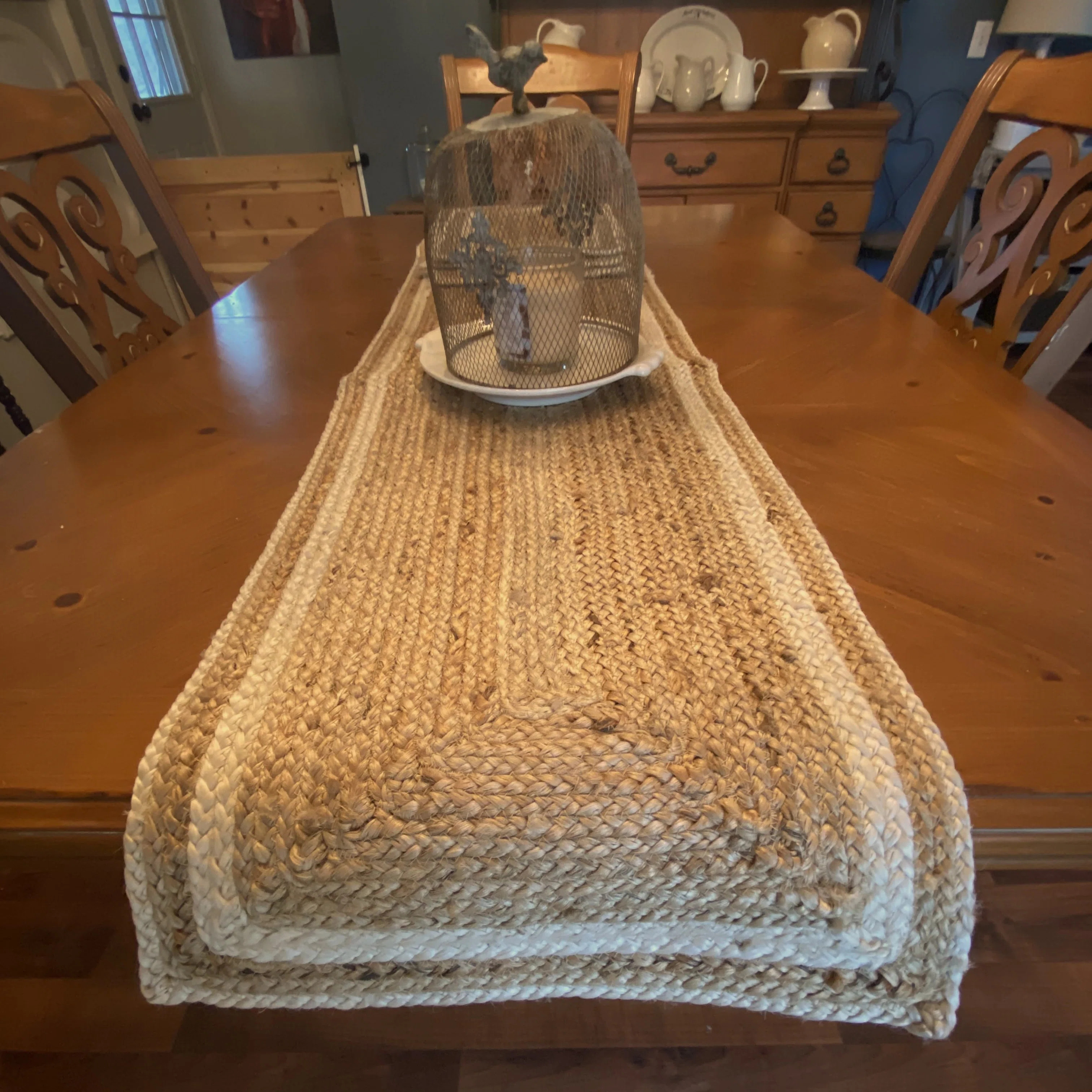 Harpersville Farmhouse Bordered All-Natural Jute Table Runner | Wayfair North America