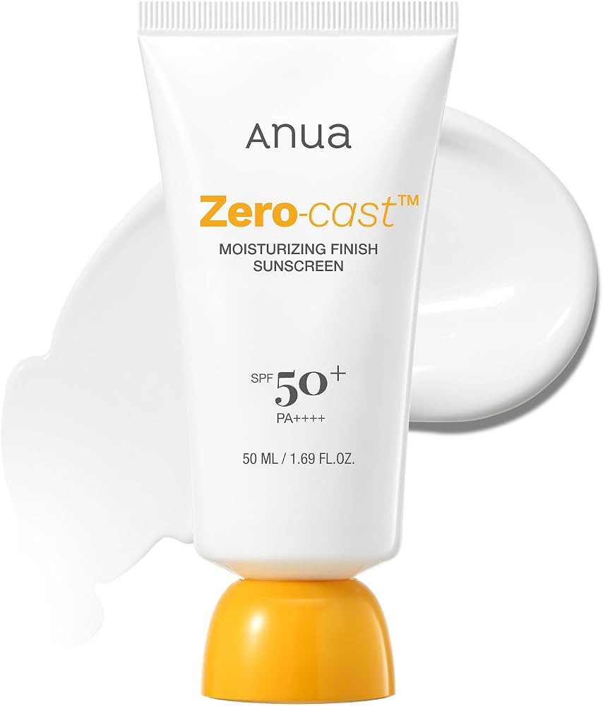 Anua Zero-Cast Moisturizing Sunscreen SPF 50, Glow Natural Sun Cream for face, No White Cast, Hya... | Amazon (UK)